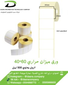 ورق ميزان حراري 60*4